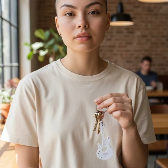 Wooden Guitar Keychain| New!| Available In 6 Colors - Picture 8 of 10